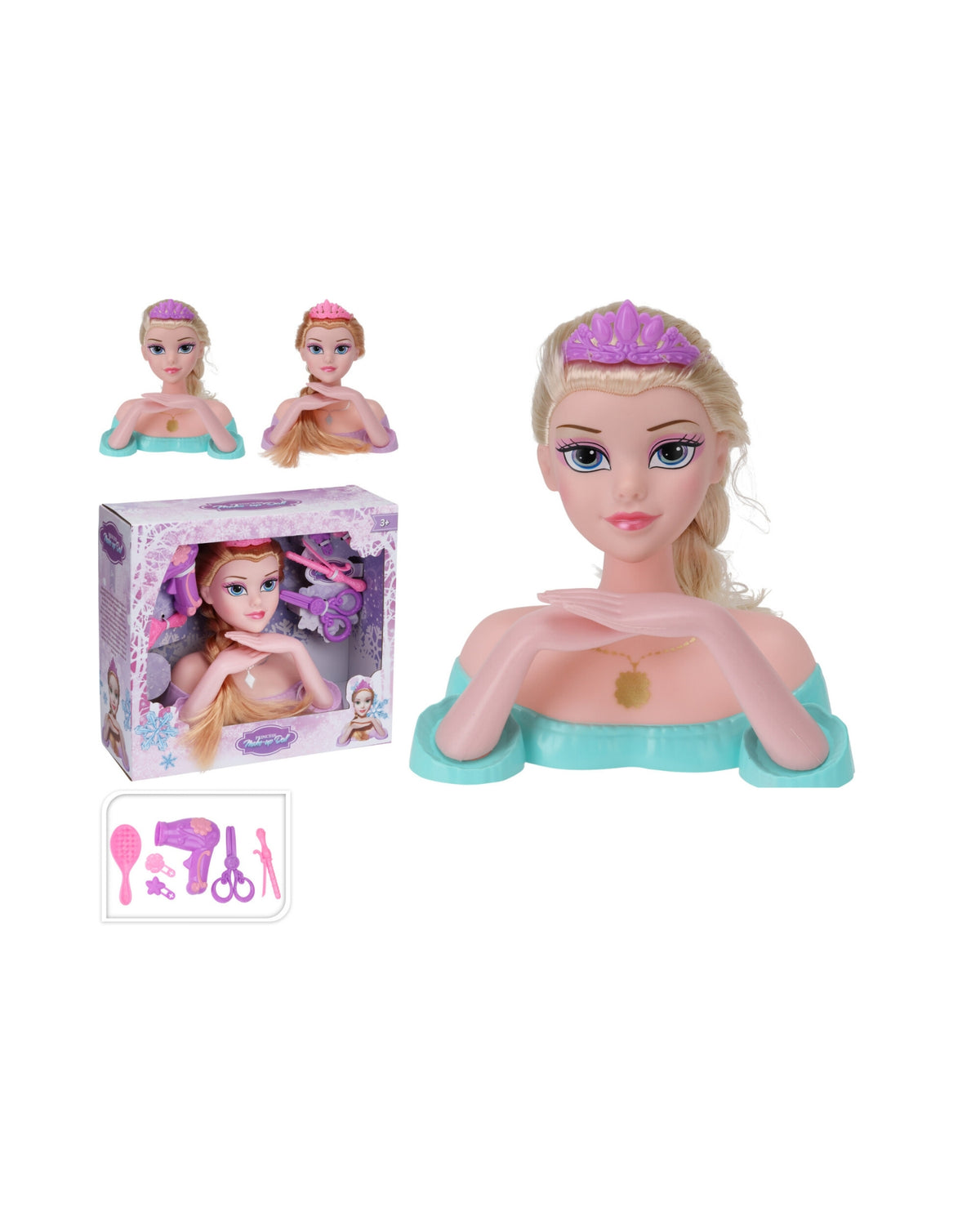 Makeup- og frisørhoved – 21 cm