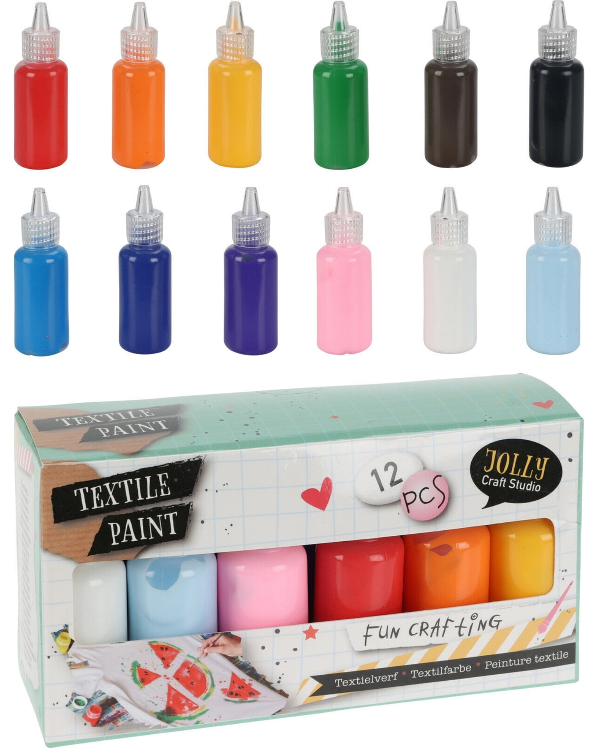 Maling Textil 12 farver 18ml