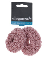 Pink/Reddish brown/Navy hair elastics 2 pcs - 4653880