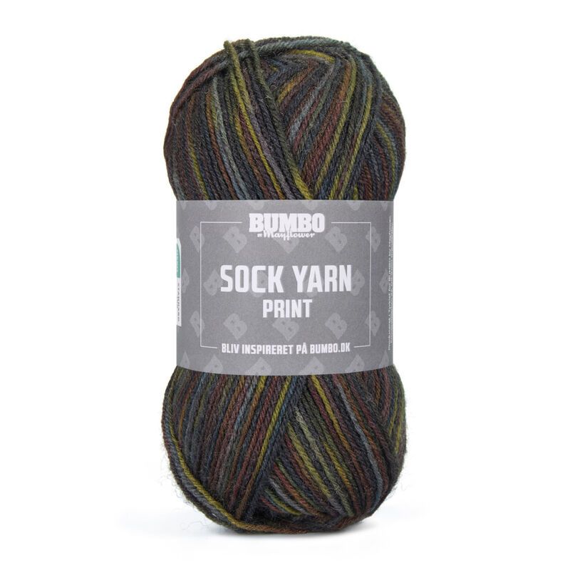 Bumbo Strømpegarn Print fv.196 - Bark 50g.