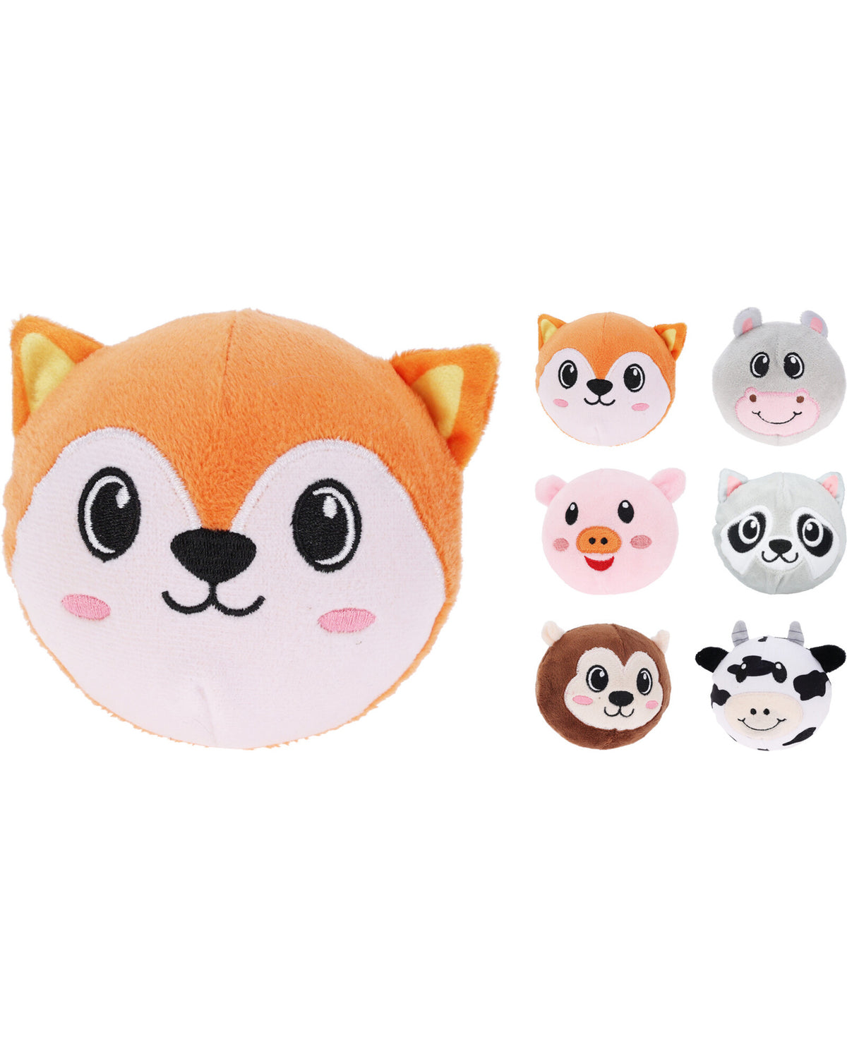 Plush animal head ball 9cm