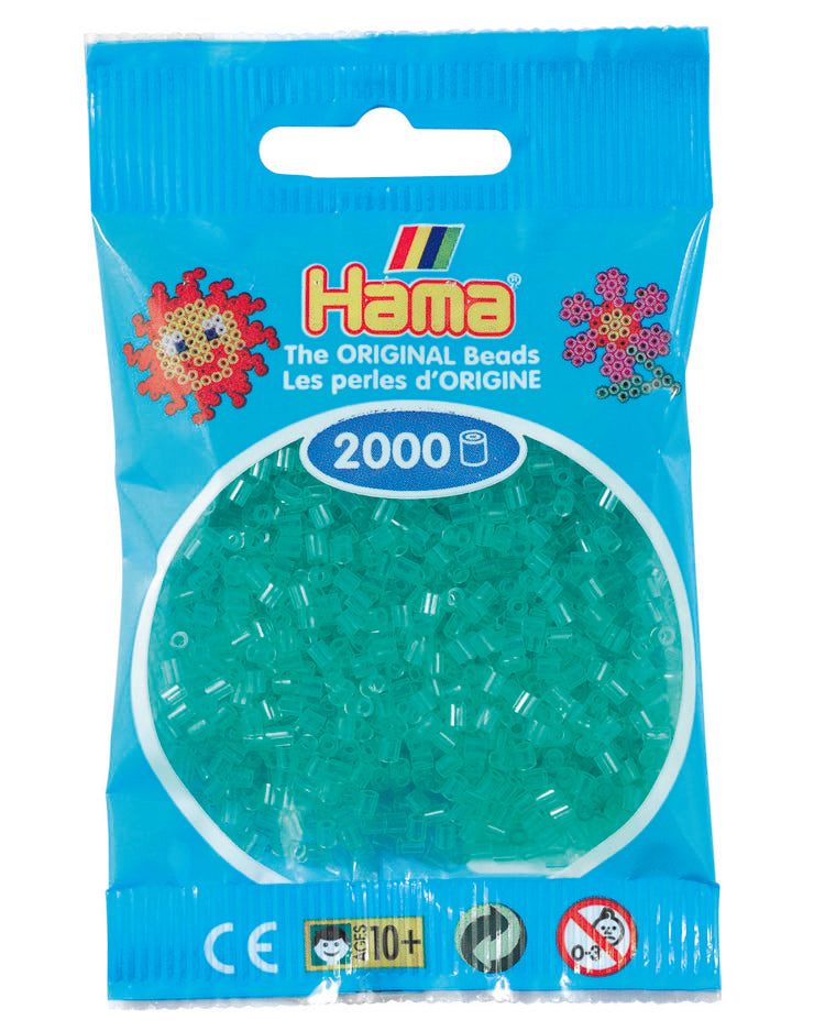Hama mini perler Grøn transparent 501-16