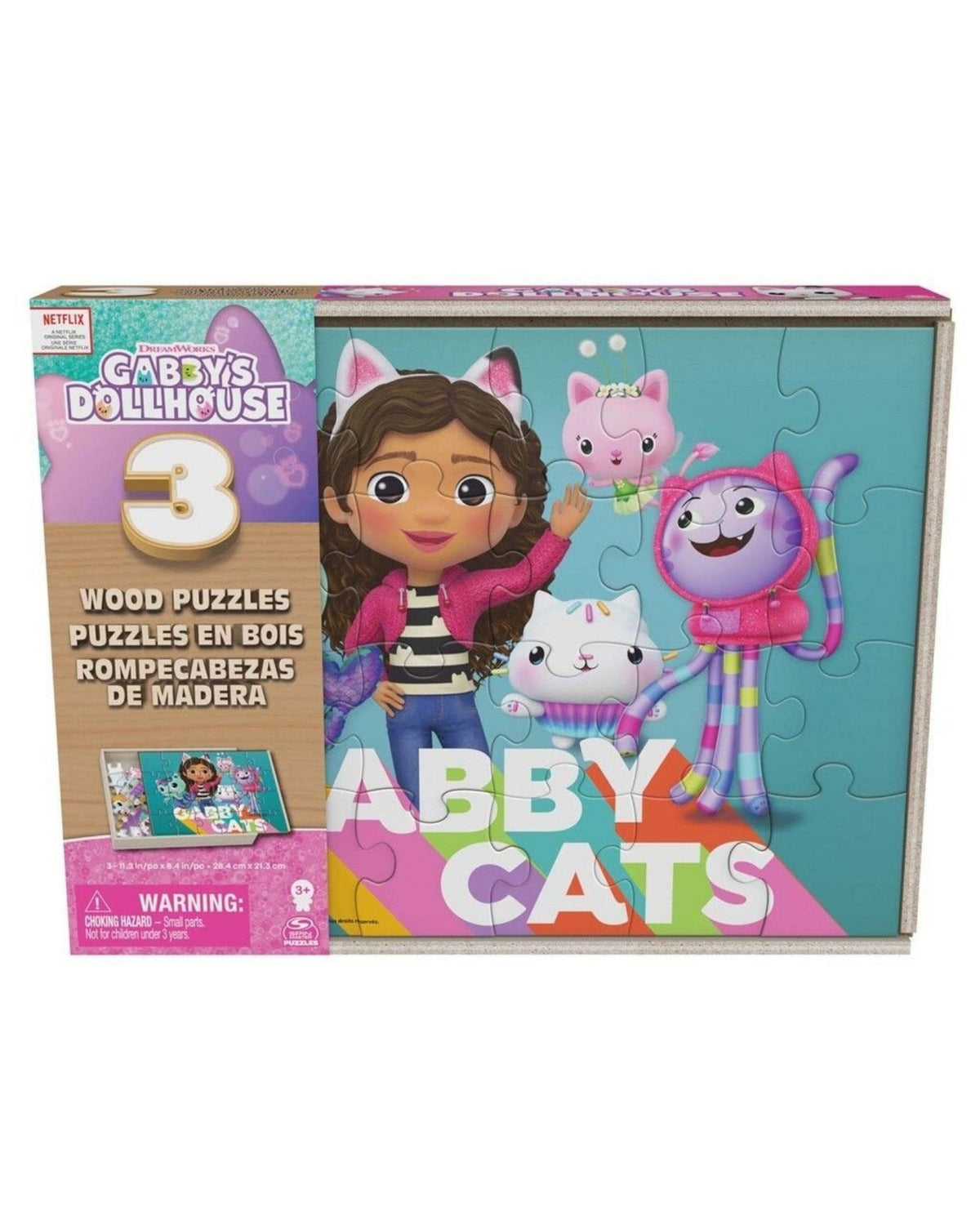 Gabby's Dollhouse 3x24 pcs. Wooden Puzzles