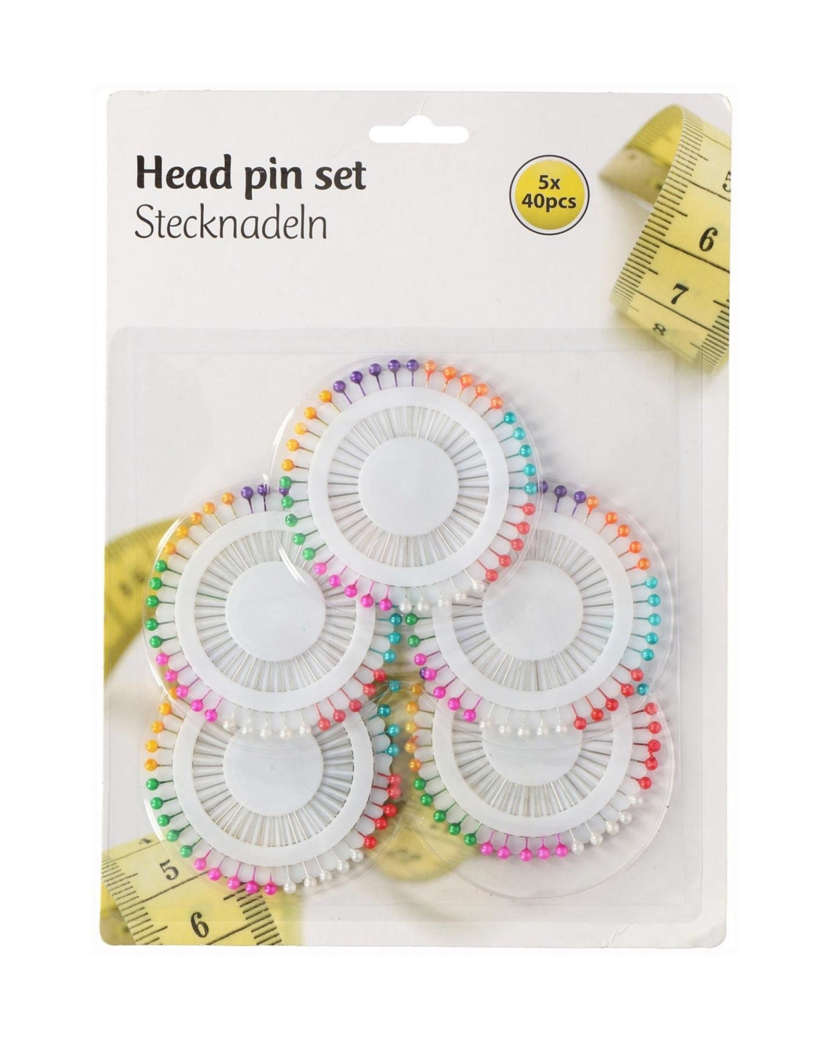 Knappenåle med hoved Ø5 mm - 200 stk
