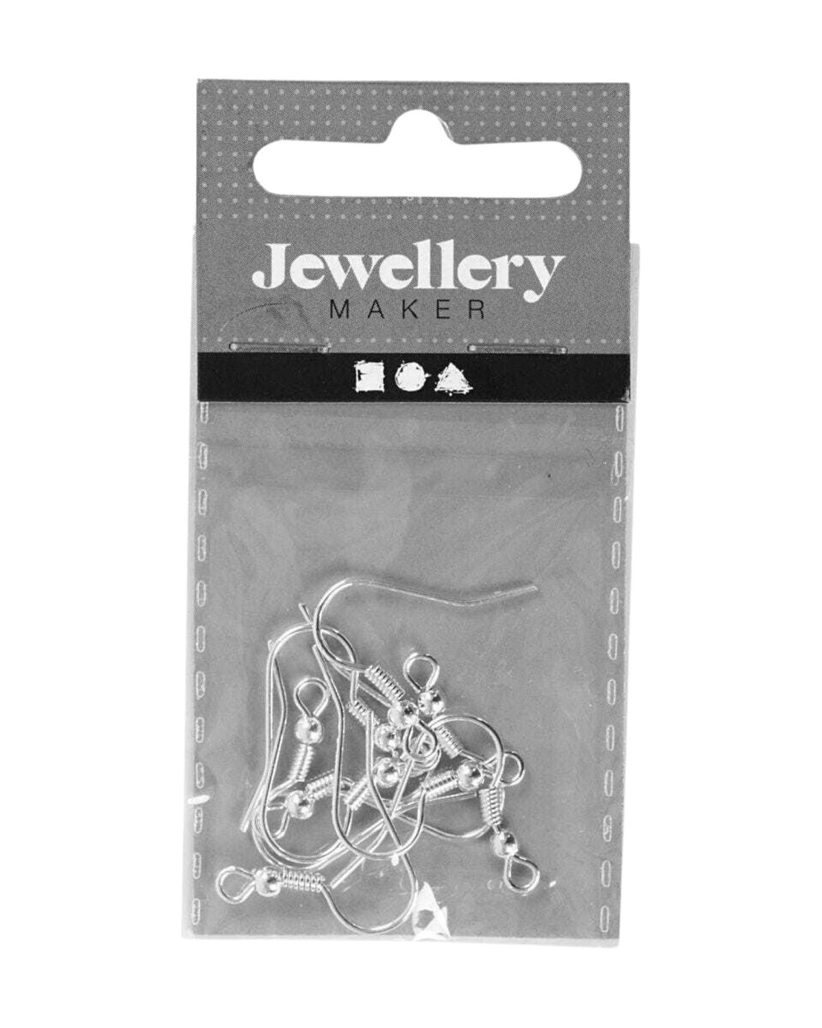 French ear hooks L.18mm. silver plated 10 pcs.