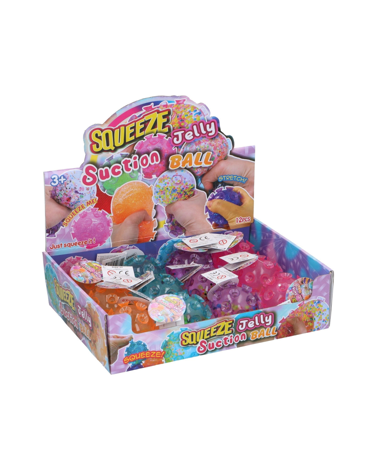 Squeeze bold med sugekopper 8 cm