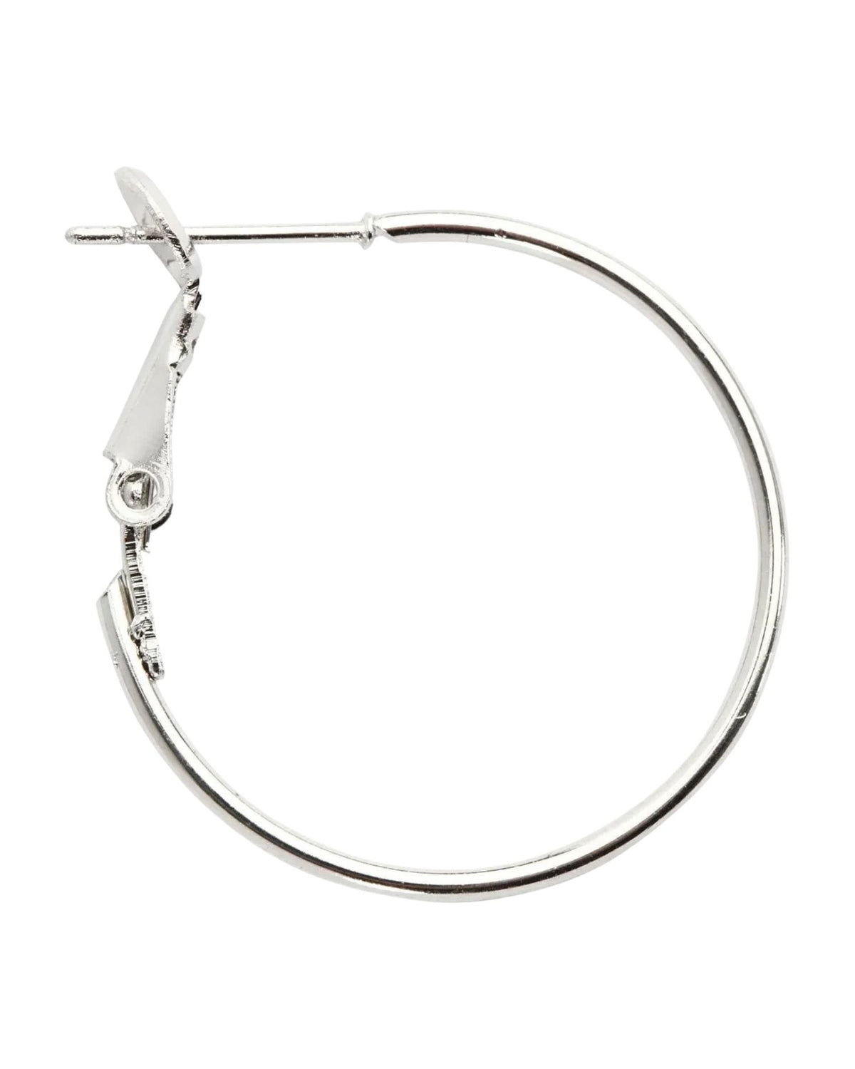 Earring, diam. 25 mm, silver plated, 8pcs./ 1 pack