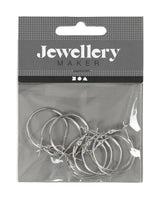 Earring, diam. 25 mm, silver plated, 8pcs./ 1 pack