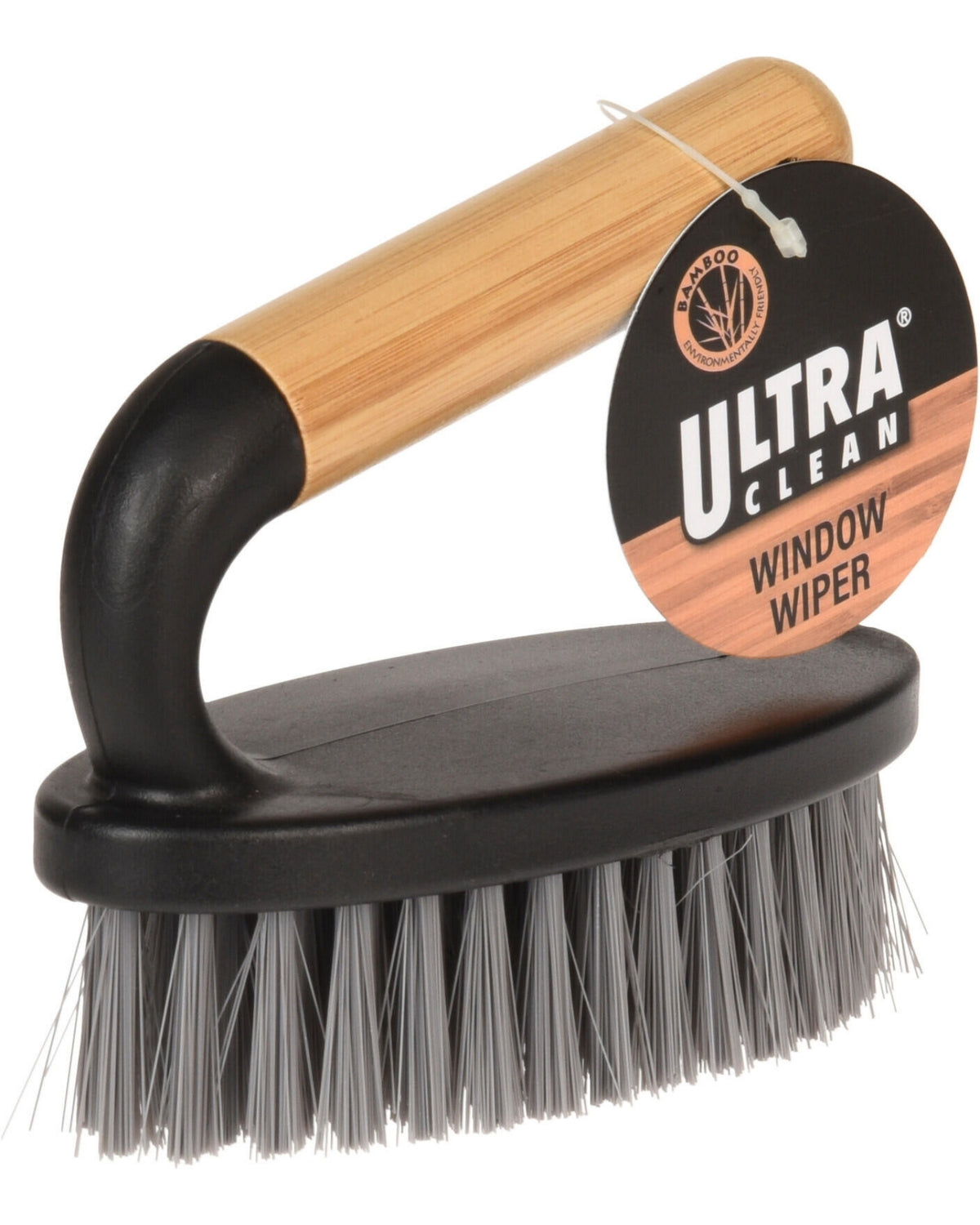 Scrubbing brush with bamboo handle