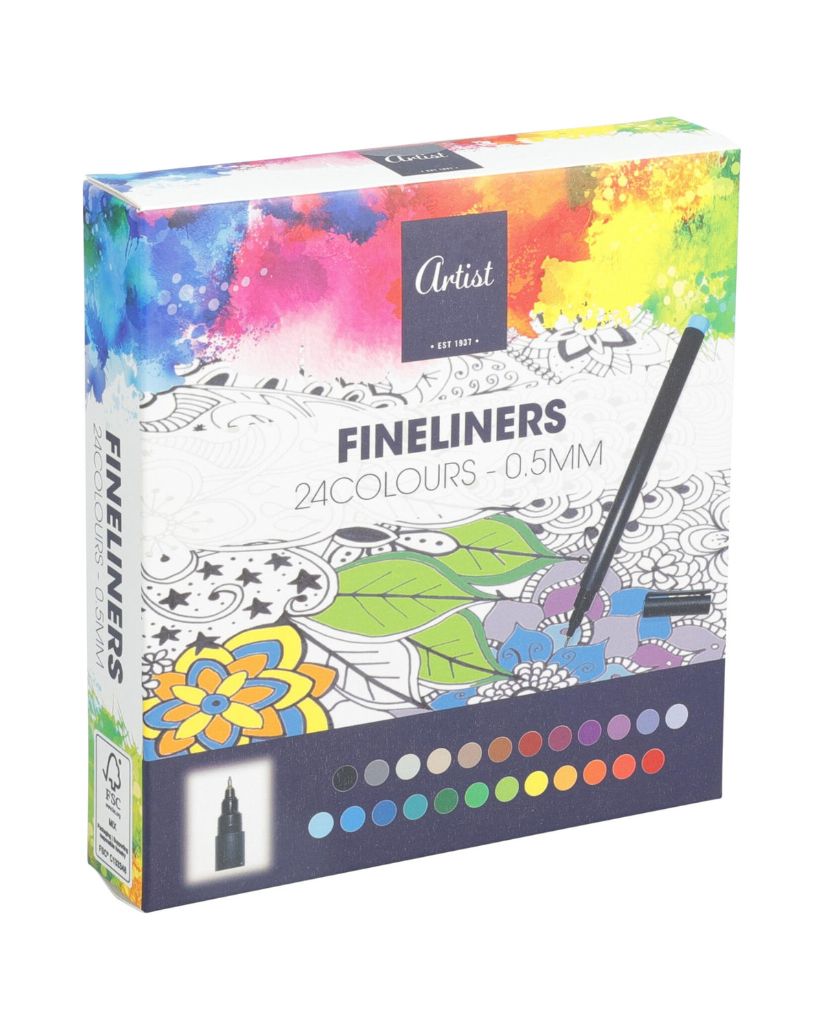 Fineliners – Sæt med 24 stk