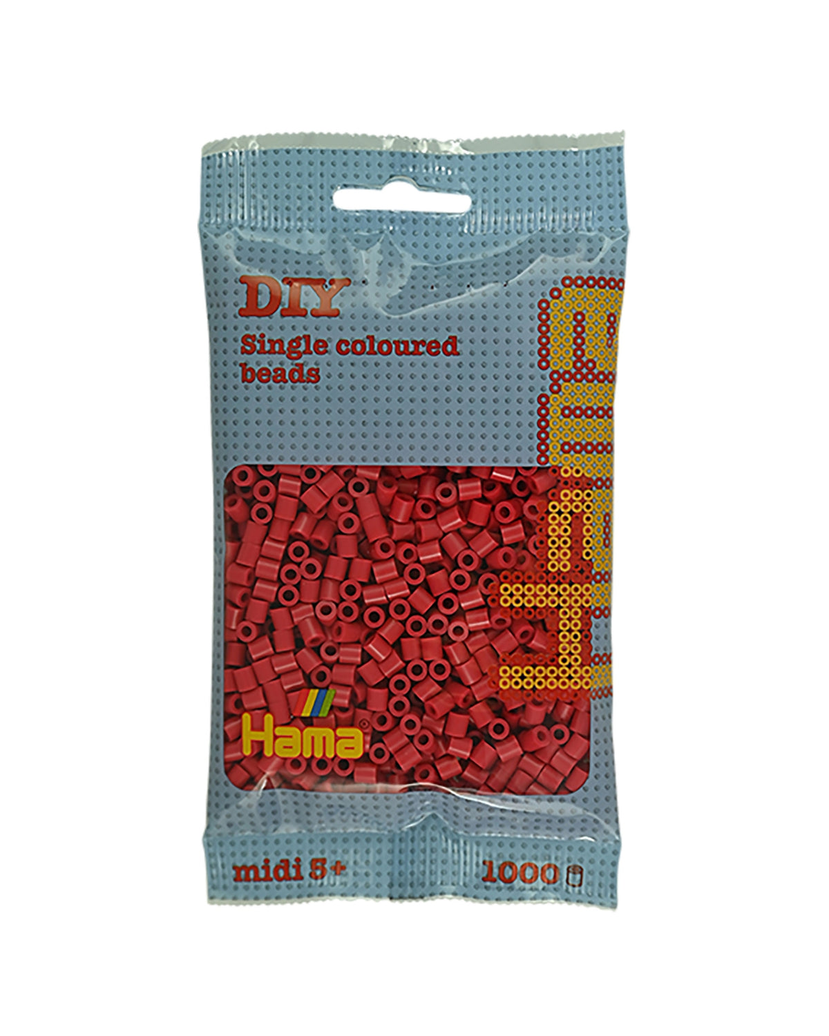 Hama perler 1000 stk  - (207-114) Kirsebærrød