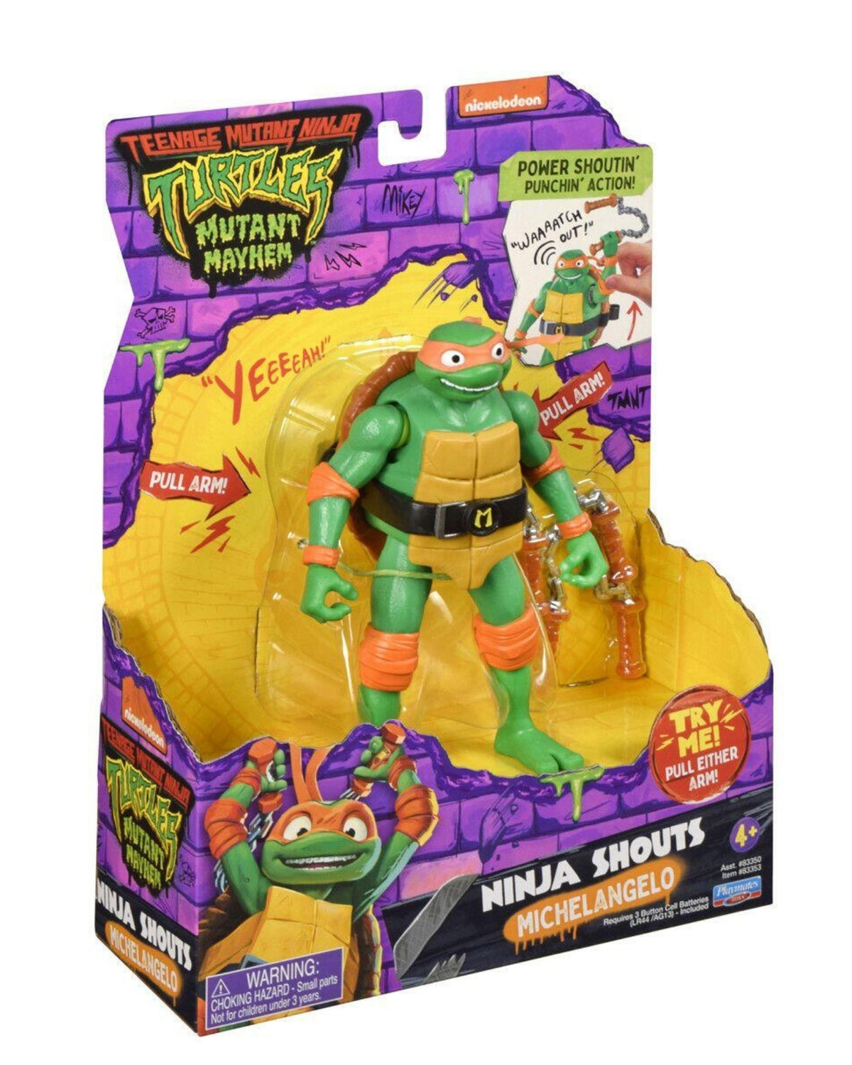 Turtles Mutant Mayhem Power Sounds 14cm - Michelangelo