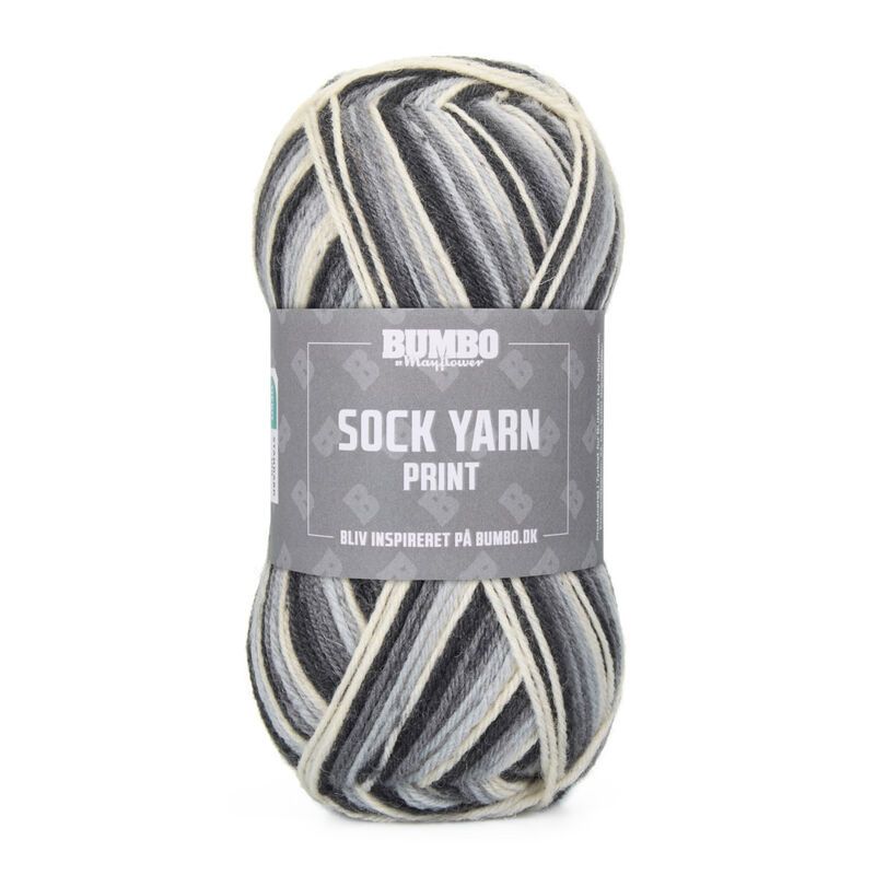 Bumbo Strømpegarn Print fv.171 - Strandbred 50g.