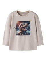 Chateau gray/gray space dino Name it - Langærmet T-shirt - 13238400