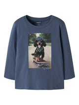 Vintage Indigo Skater Dog Bluse fra Name it - 13238400