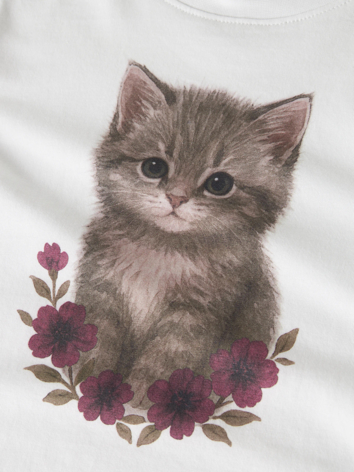 Bright White Cute Kitten Bluse fra Name it - 13238407