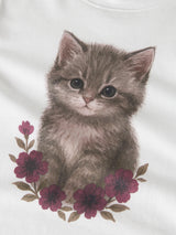Bright White Cute Kitten Bluse fra Name it - 13238407