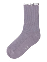 Lavender Gray Lettuce Edge Strømper fra Name it - 13243650