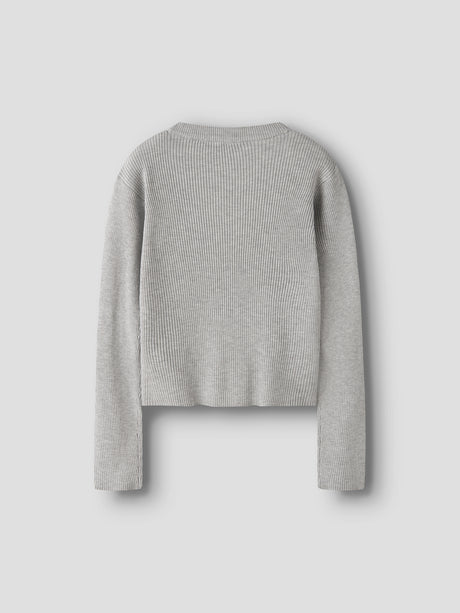 Light Grey Melange Knitted Cardigan fra Name it - 13245597