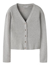 Light Grey Melange Knitted Cardigan fra Name it - 13245597