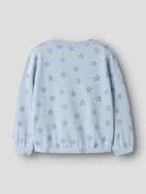 Subdued Blue Glitter Flower Sweatshirt fra Name it - 13246314