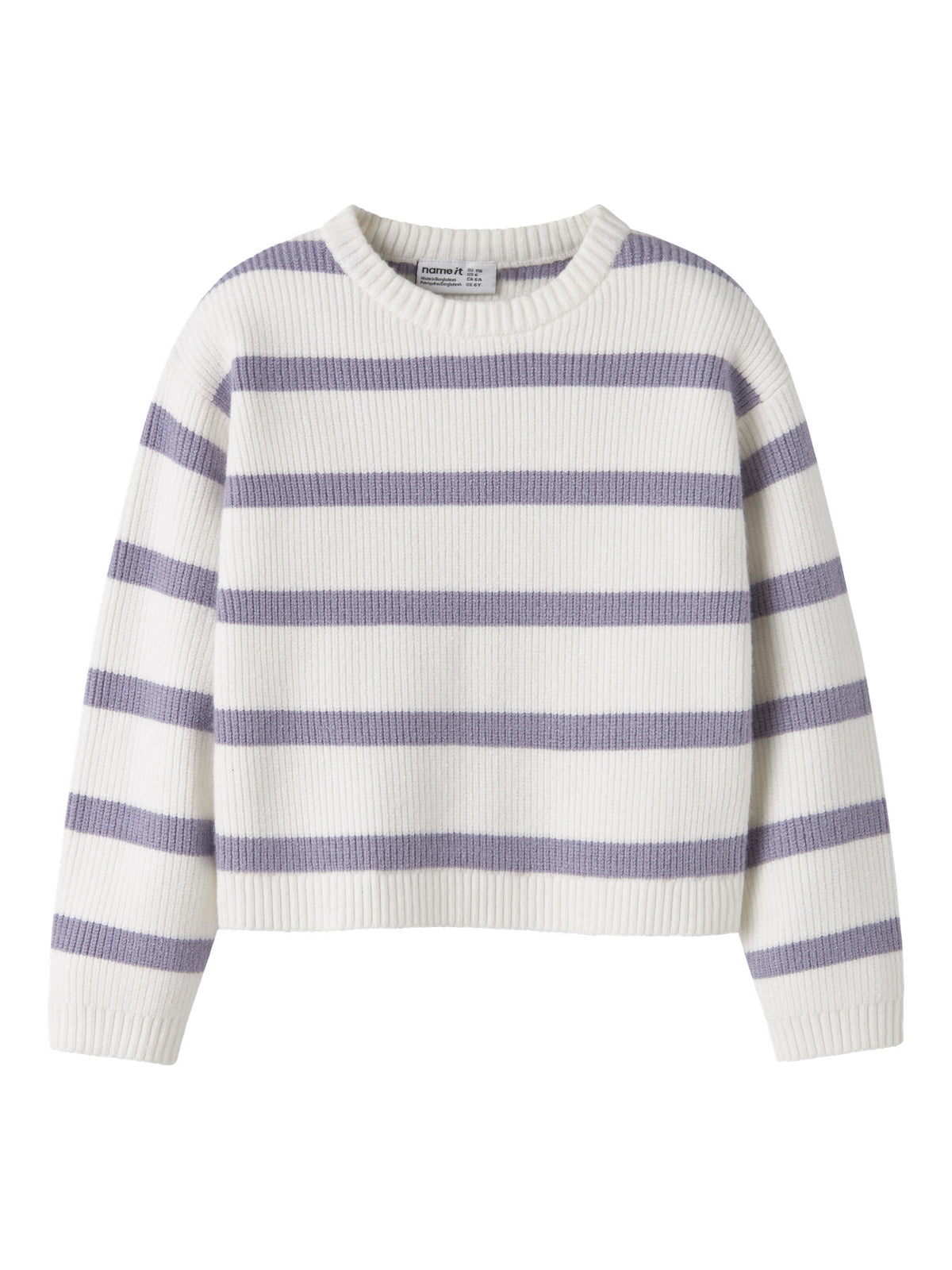 Cloud Dancer W. LAVENDER GRAY STRIPES Striktrøje fra Name it - 13248456