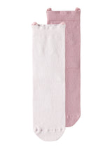 Lavender Gray 2P LAVNEDER GRAY + DAWN PINK Strømper fra Name it - 13252069