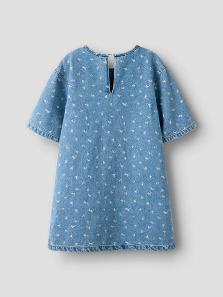 Light Blue Denim FLOWER AOP Kjole fra Name it - 13256806