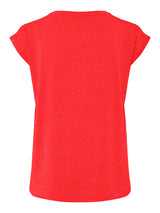 PIECES Poppy Red GOLD LUREX Bluse - 17078572