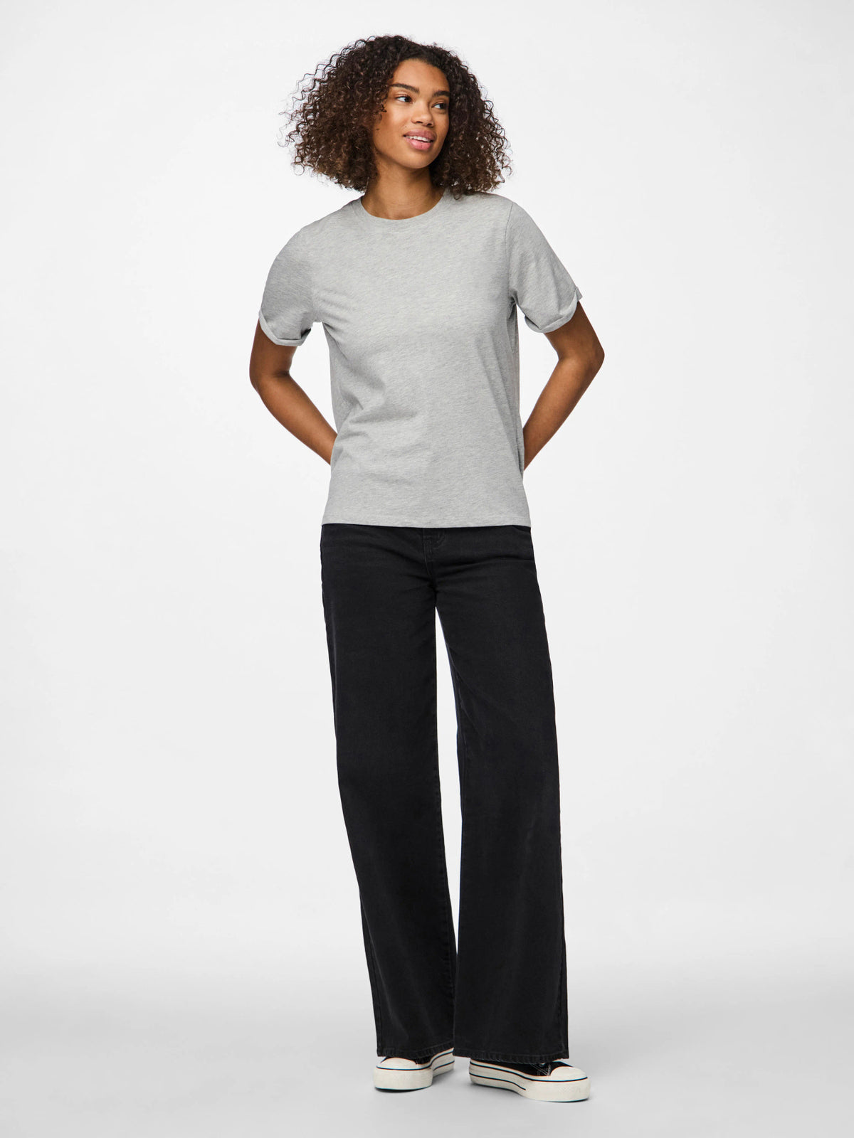 PIECES Light Grey Melange Bluse - 17086970