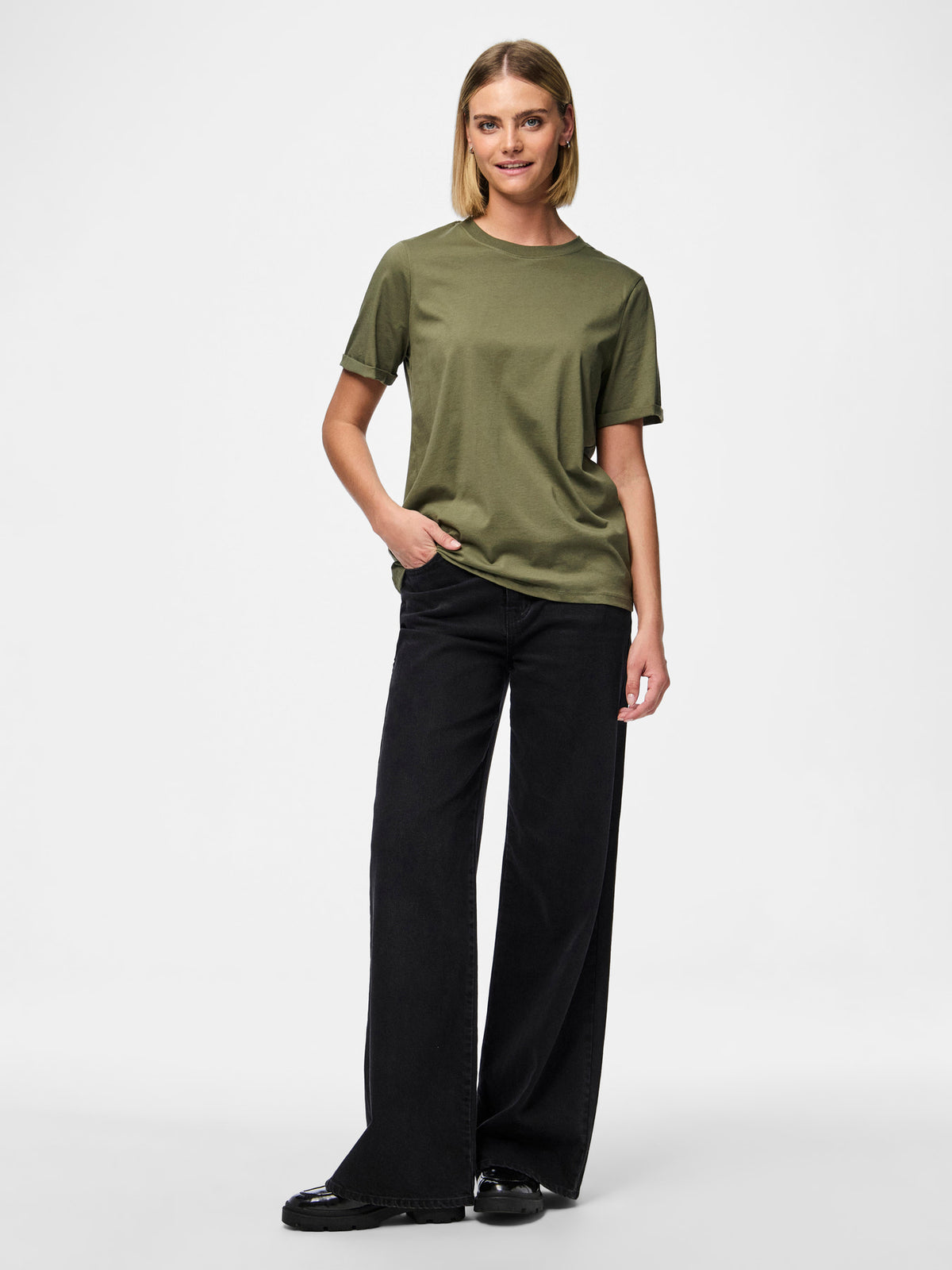 PIECES Deep Lichen Green Bluse - 17086970
