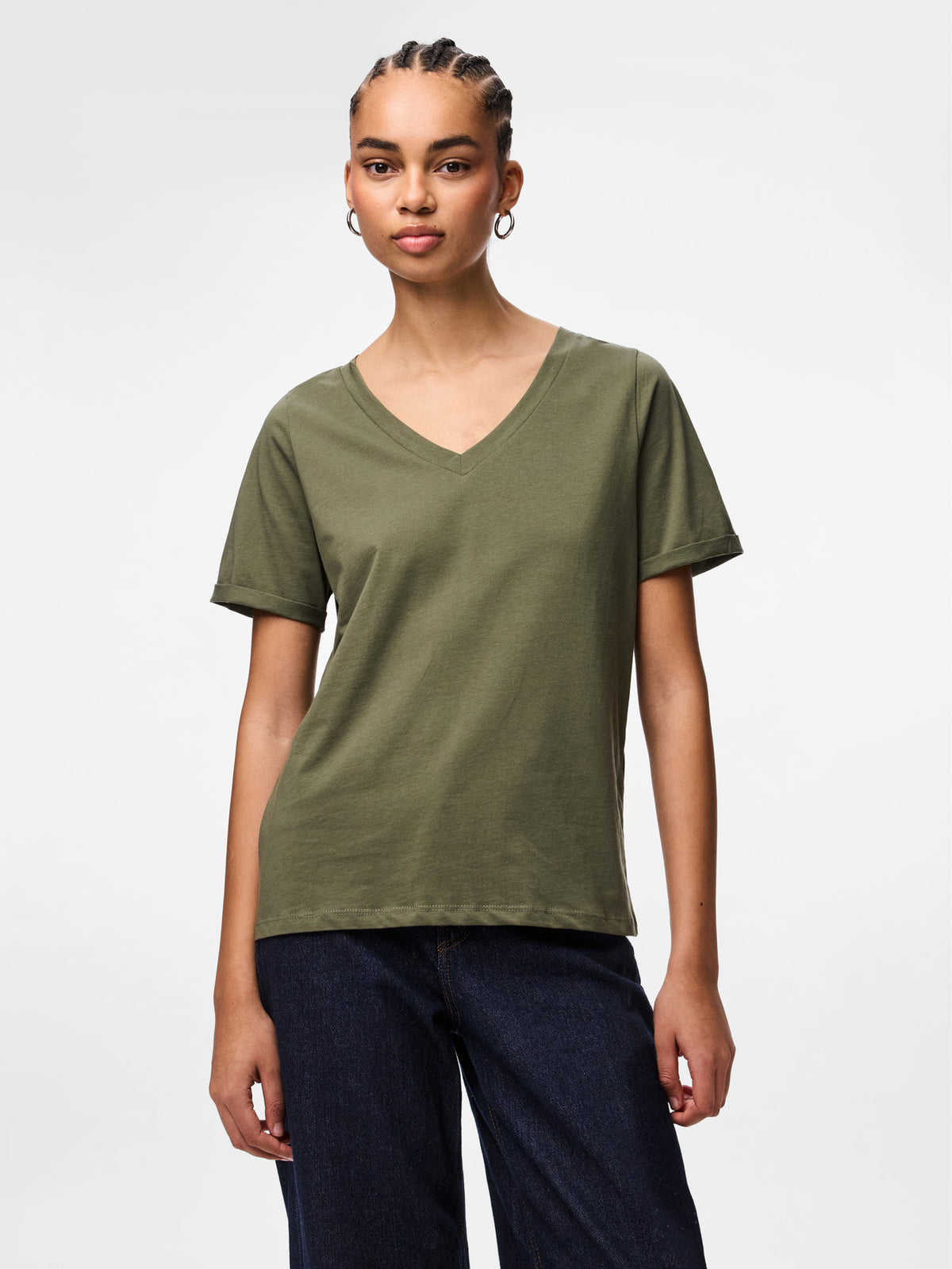 PIECES Deep Lichen Green Bluse - 17120455