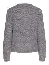 PIECES Medium Grey Melange Striktrøje - 17140372