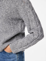 PIECES Medium Grey Melange Striktrøje - 17140372