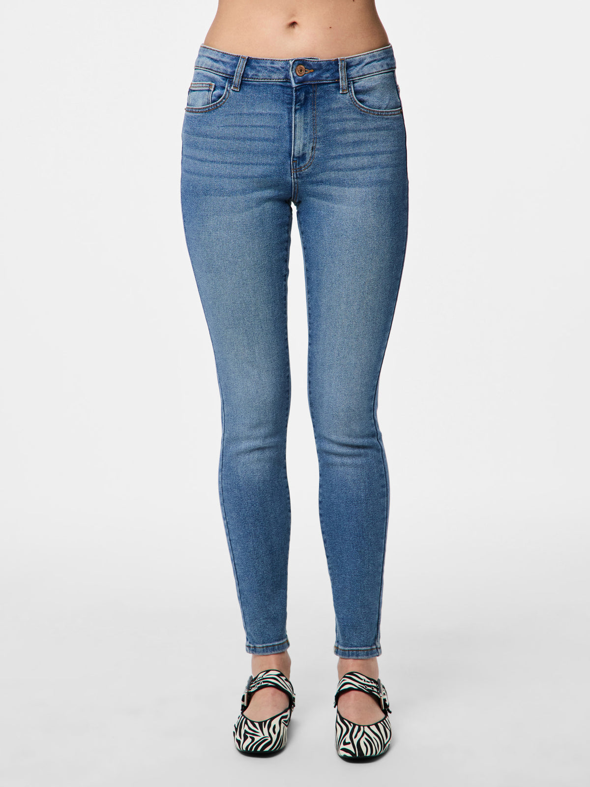 PIECES Medium Blue Denim Bukser - 17147621