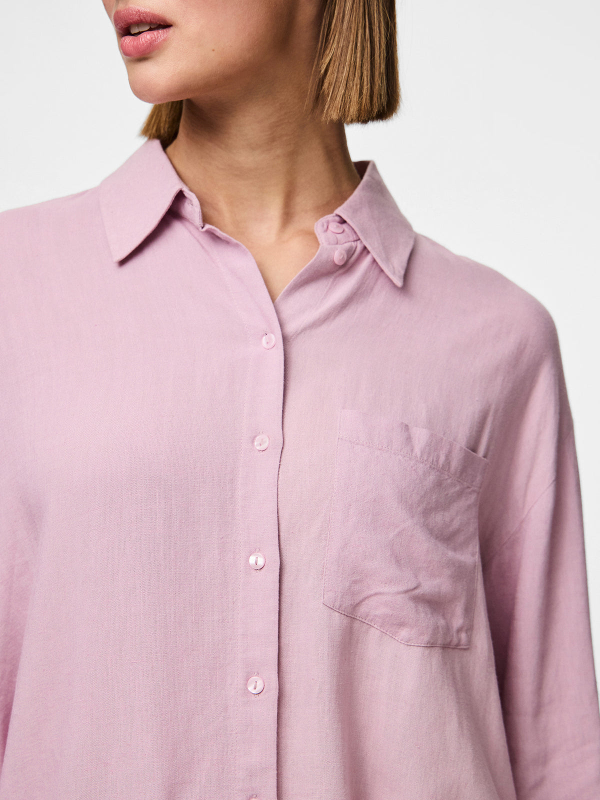 Lyserød Bluse fra PIECES - 17149315