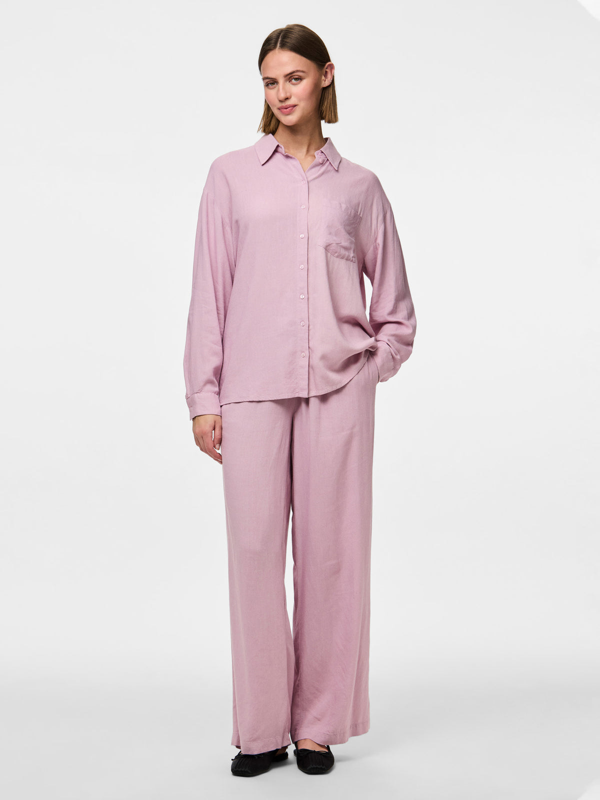 Lyserød Bluse fra PIECES - 17149315