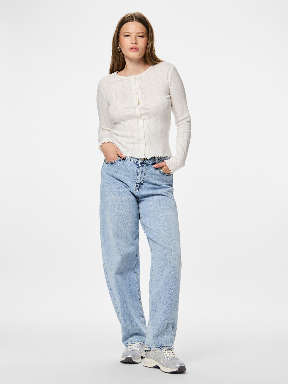 Cloud Dancer Cardigan fra PIECES - 17152189