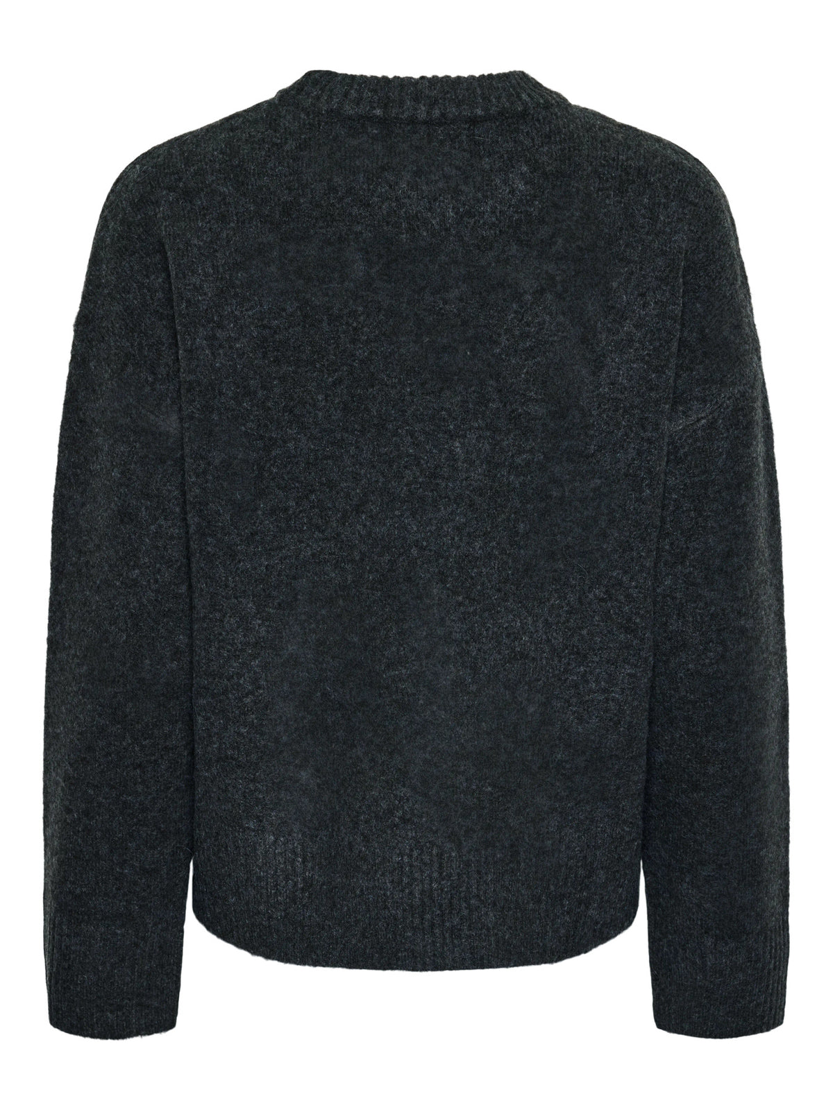 Dark Grey Melange Striktrøje fra PIECES - 17154366