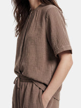 Coffee Quartz Bluse fra PIECES - 17156472