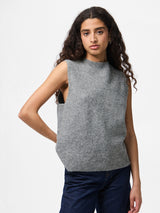 Grå Striktrøje fra PIECES - 17156680