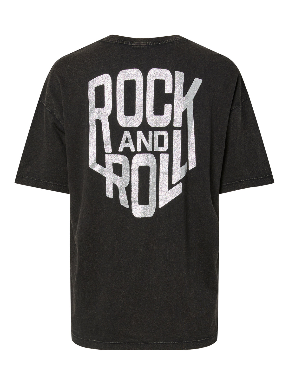 PIECES Black Rock & roll on back - Guitar on front - Silver Bluse - 17158111