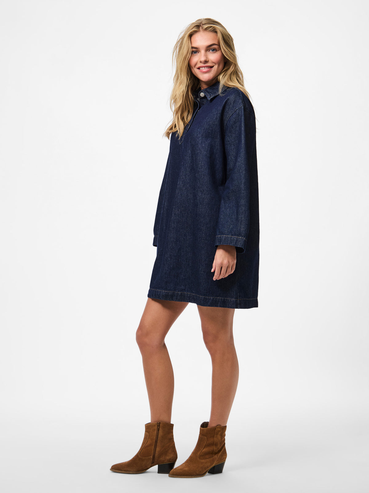 PIECES Dark Blue Denim RINSE Kjole - 17158763