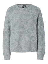 PIECES Medium Grey Melange Striktrøje - 17158925