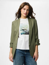 Deep Lichen Green CLOUD DANCER PINSTRIPE Blazer fra PIECES - 17159299