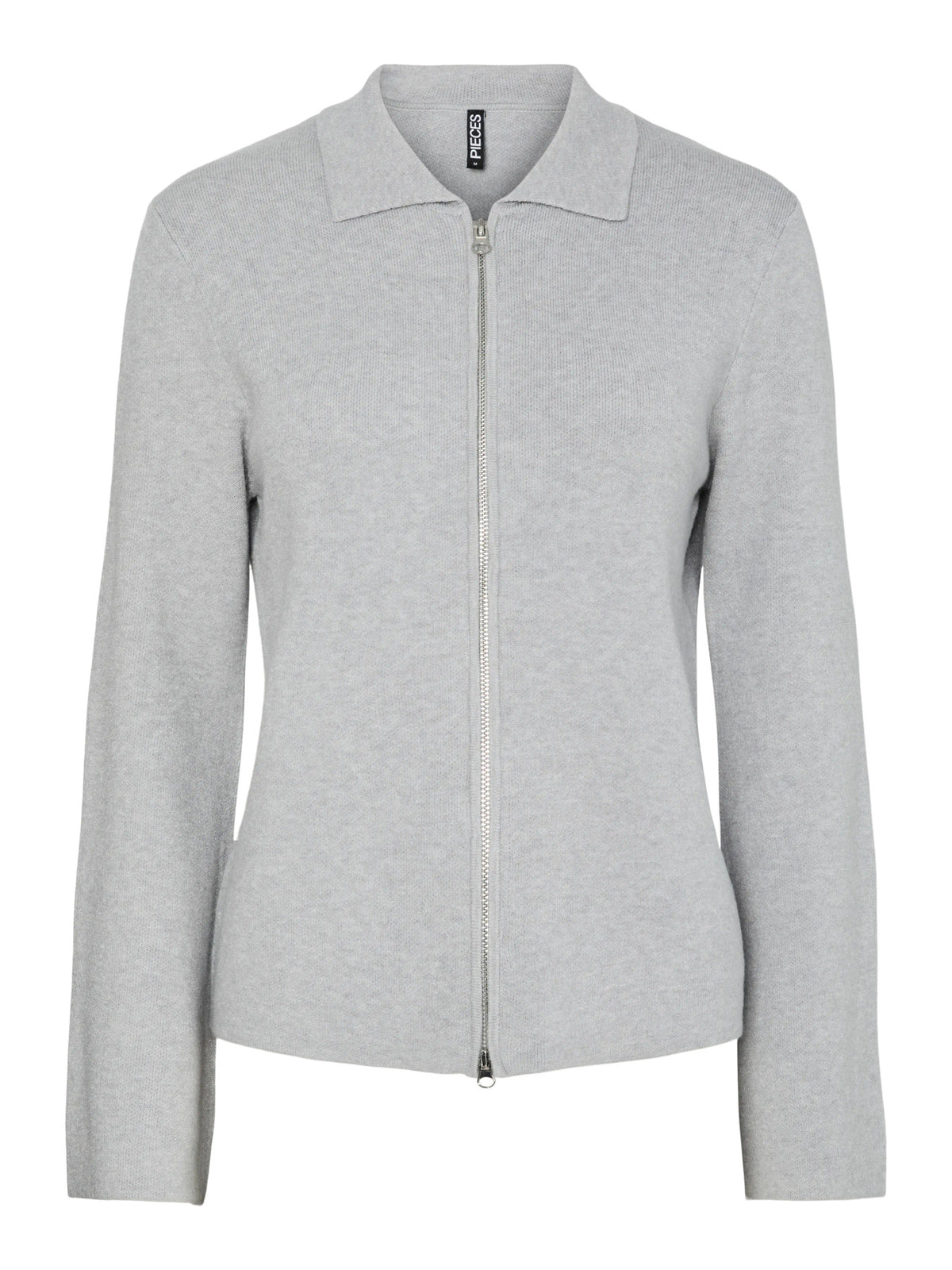 Light Grey Melange Striktrøje fra PIECES - 17162159
