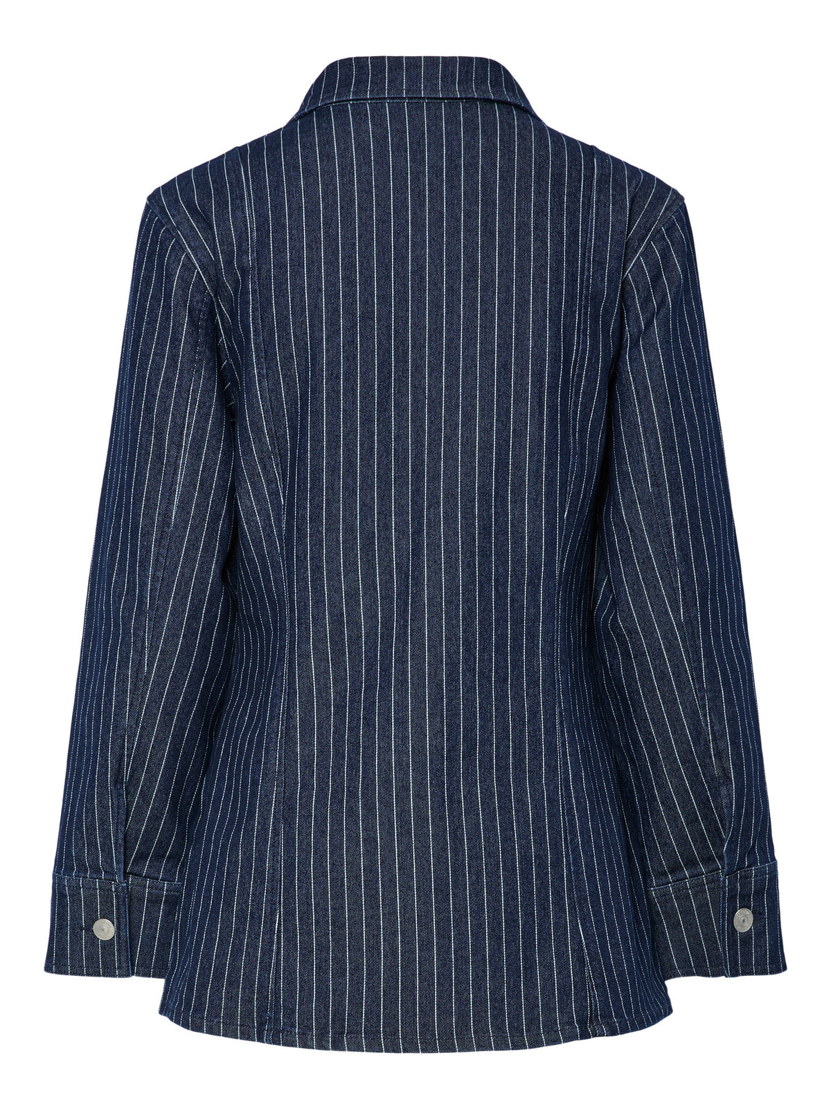 Dark Blue Denim PINSTRIPE Denim Shirt fra PIECES - 17162246