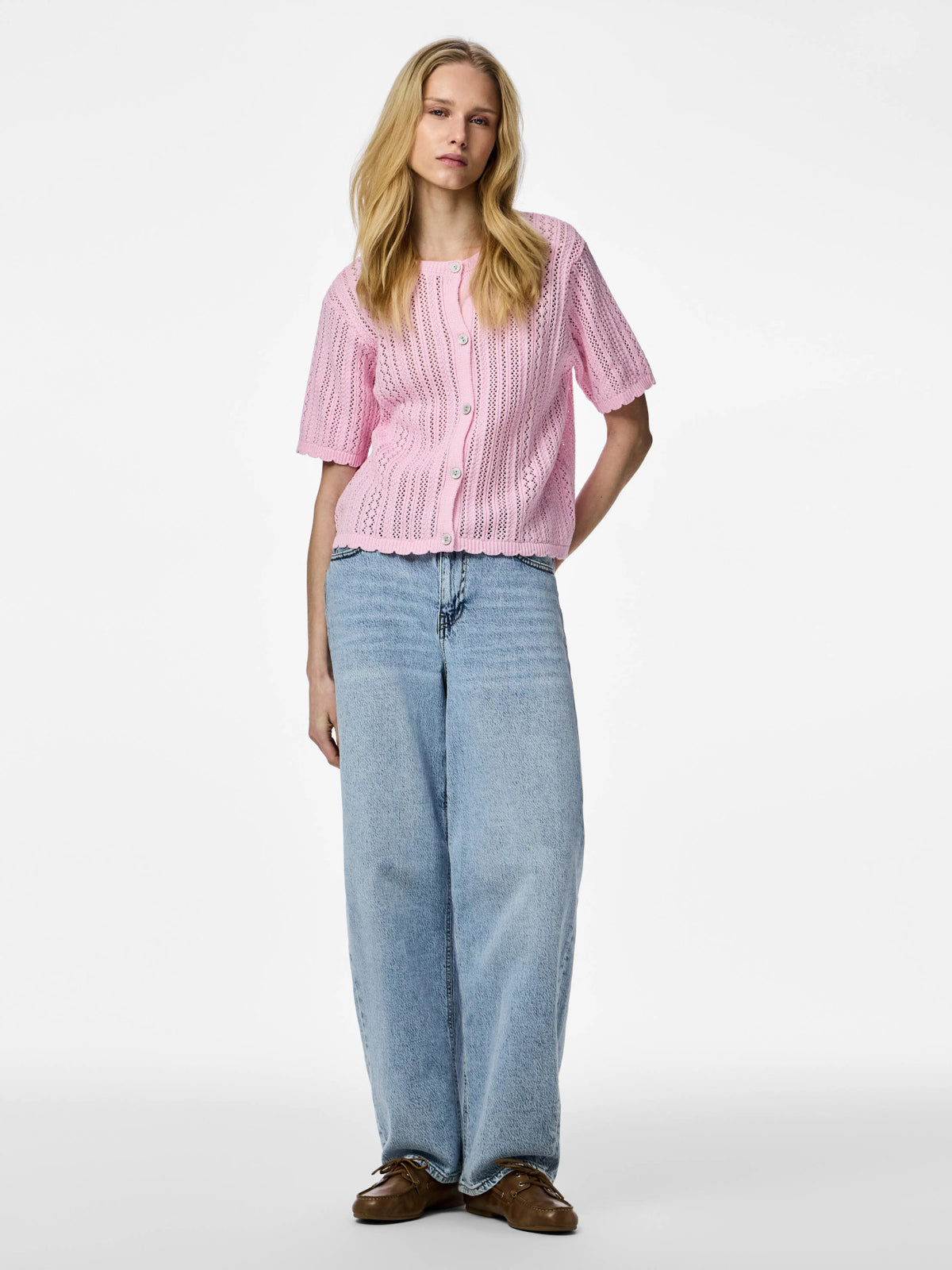 Roseate Spoonbill Cardigan fra PIECES - 17162280