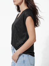 Black GLITTER SILVER Bluse fra PIECES - 17162299