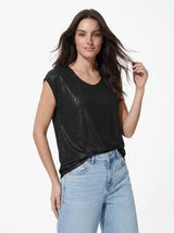 Black GLITTER SILVER Bluse fra PIECES - 17162299